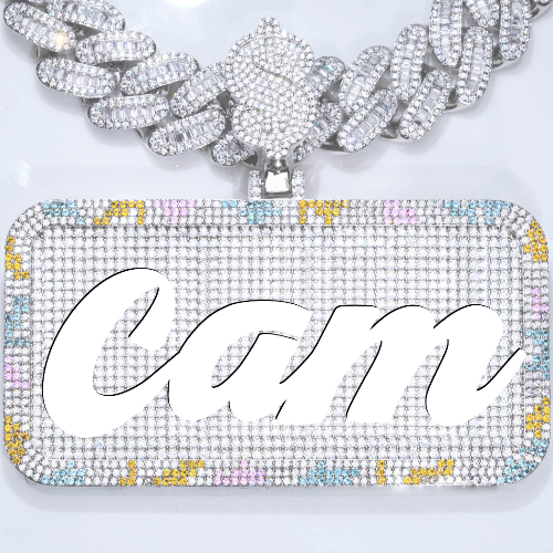 CUSTOM LETTER NECKLACE 3D COLORFUL SQUARE
