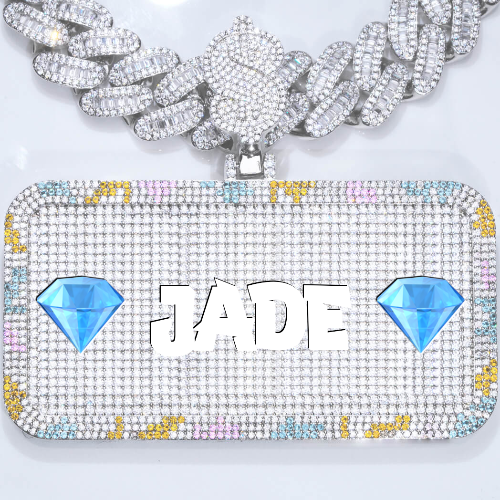 CUSTOM LETTER NECKLACE 3D COLORFUL SQUARE