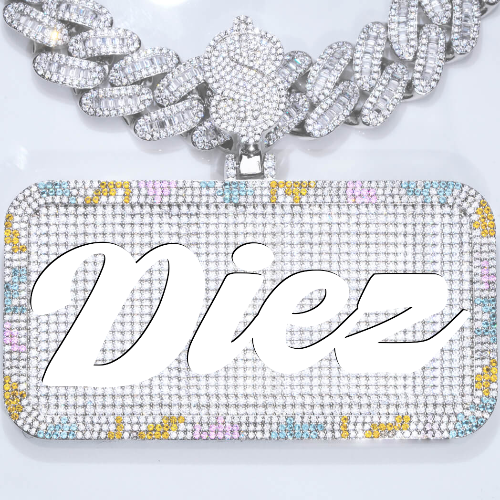CUSTOM LETTER NECKLACE 3D COLORFUL SQUARE