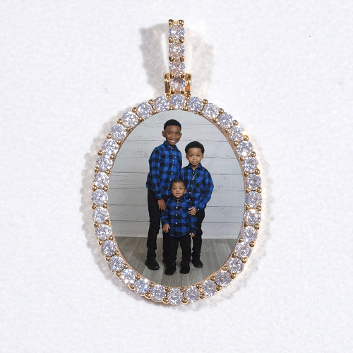 3D Oval Custom Picture Pendant