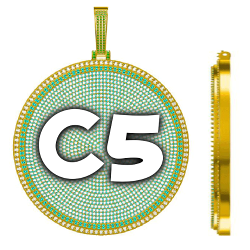 CUSTOM LETTER NECKLACE 3D BIG DISC