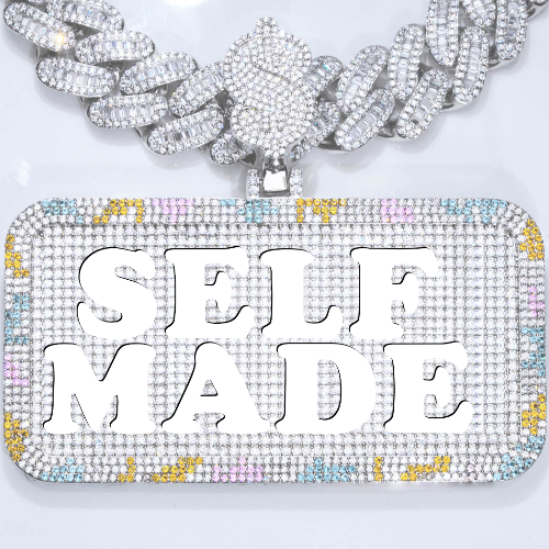 CUSTOM LETTER NECKLACE 3D COLORFUL SQUARE