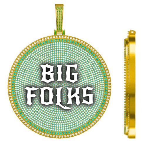 CUSTOM LETTER NECKLACE 3D BIG DISC
