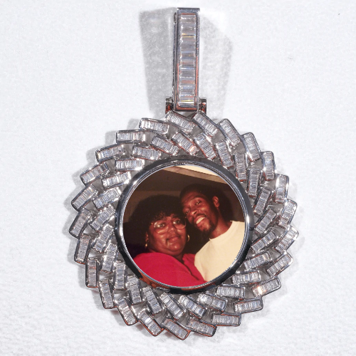 Large 3D Baguette Custom Picture Pendant