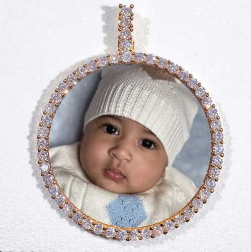 LARGE 3D CIRCLE CUSTOM PICTURE PENDANT
