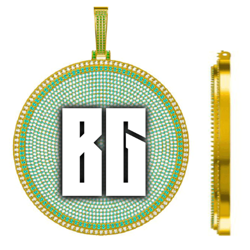 CUSTOM LETTER NECKLACE 3D BIG DISC