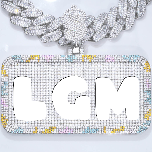 CUSTOM LETTER NECKLACE 3D COLORFUL SQUARE