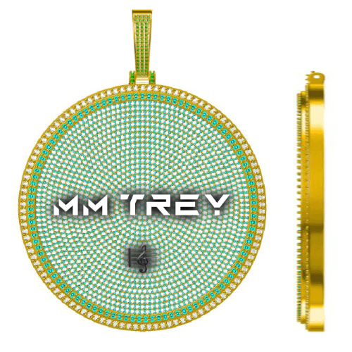 CUSTOM LETTER NECKLACE 3D BIG DISC
