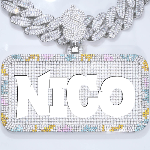 CUSTOM LETTER NECKLACE 3D COLORFUL SQUARE