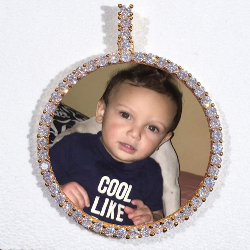 LARGE 3D CIRCLE CUSTOM PICTURE PENDANT