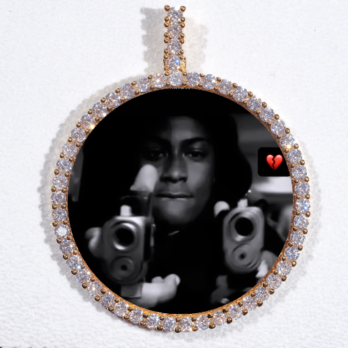 LARGE 3D CIRCLE CUSTOM PICTURE PENDANT