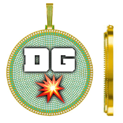CUSTOM LETTER NECKLACE 3D BIG DISC