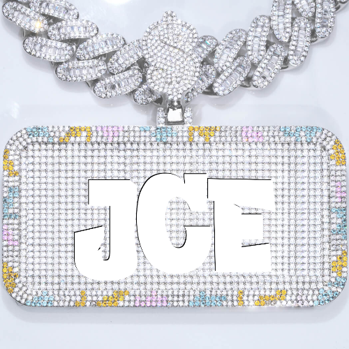 CUSTOM LETTER NECKLACE 3D COLORFUL SQUARE