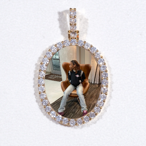 3D Oval Custom Picture Pendant