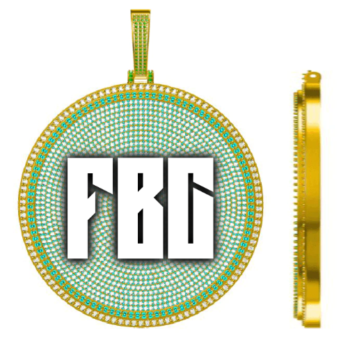 CUSTOM LETTER NECKLACE 3D BIG DISC