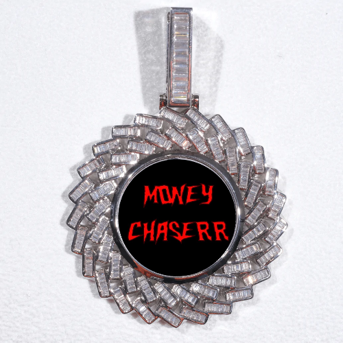 Large 3D Baguette Custom Picture Pendant