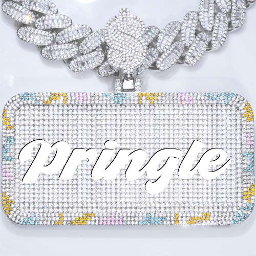 CUSTOM LETTER NECKLACE 3D COLORFUL SQUARE