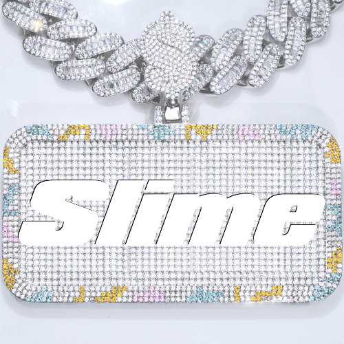 CUSTOM LETTER NECKLACE 3D COLORFUL SQUARE