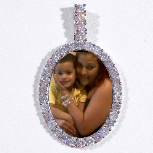 Large 3D Oval Custom Picture Pendant