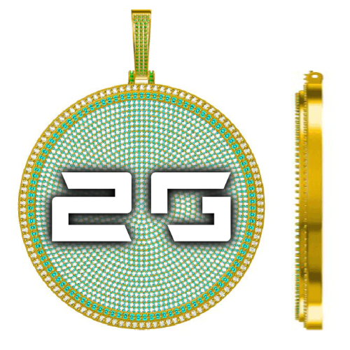 CUSTOM LETTER NECKLACE 3D BIG DISC