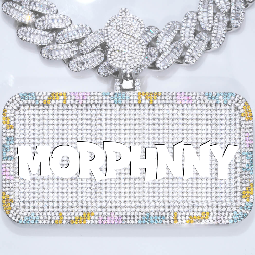 CUSTOM LETTER NECKLACE 3D COLORFUL SQUARE