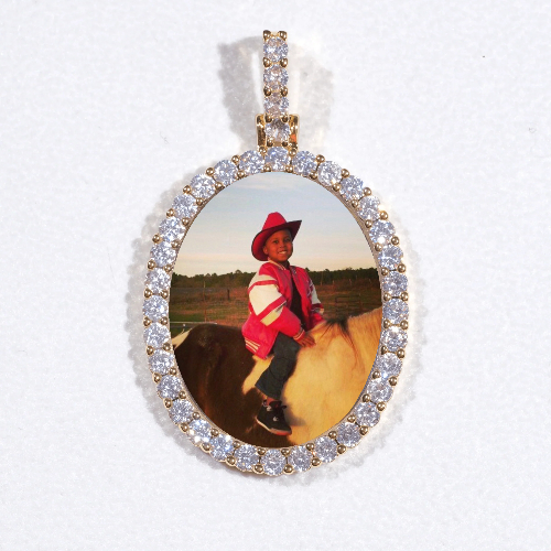 3D Oval Custom Picture Pendant