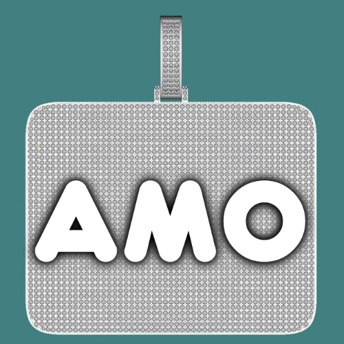 CUSTOM LETTER NECKLACE 3D BIG SQUARE
