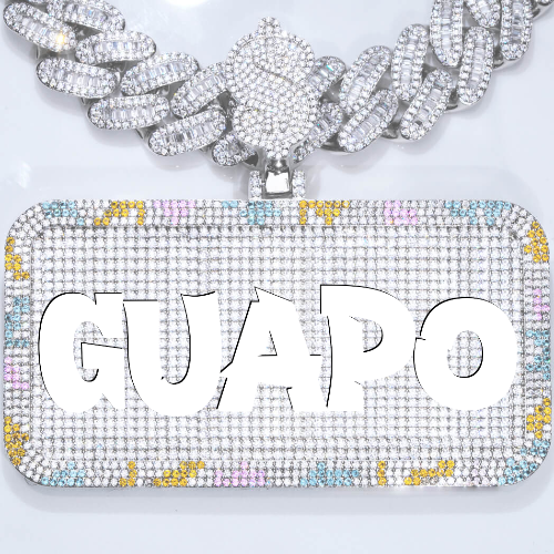 CUSTOM LETTER NECKLACE 3D COLORFUL SQUARE