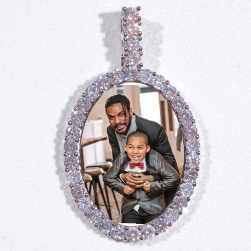 Large 3D Oval Custom Picture Pendant