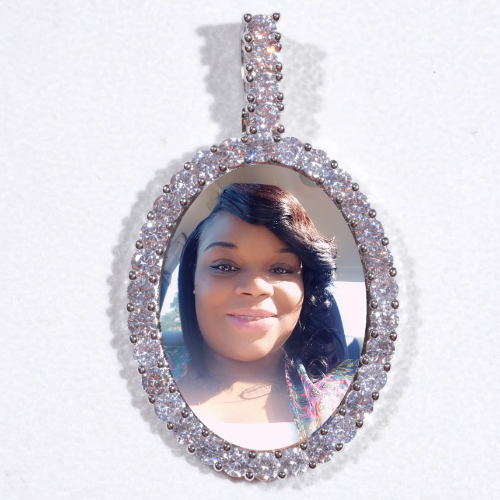 Large 3D Oval Custom Picture Pendant