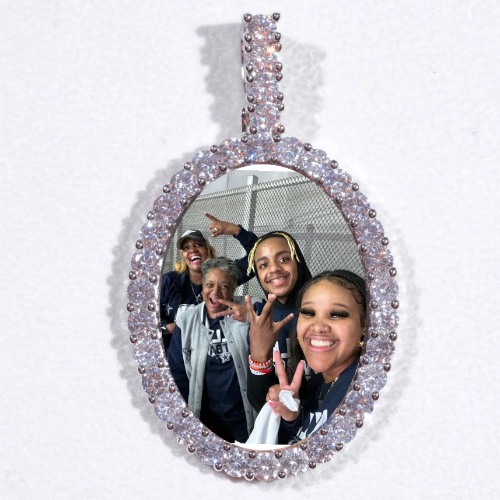 Large 3D Oval Custom Picture Pendant