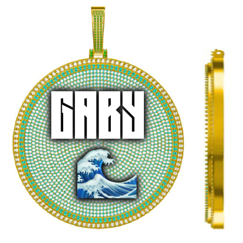 CUSTOM LETTER NECKLACE 3D BIG DISC