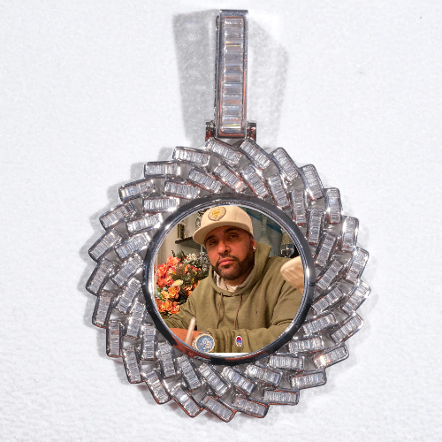 Large 3D Baguette Custom Picture Pendant