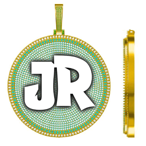 CUSTOM LETTER NECKLACE 3D BIG DISC