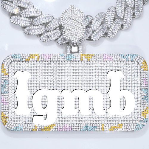 CUSTOM LETTER NECKLACE 3D COLORFUL SQUARE