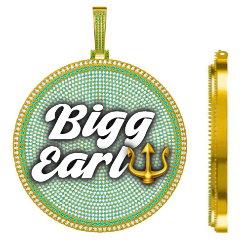 CUSTOM LETTER NECKLACE 3D BIG DISC