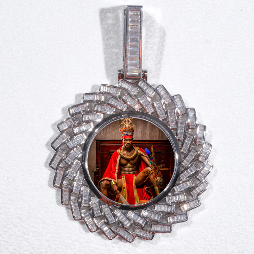 Large 3D Baguette Custom Picture Pendant