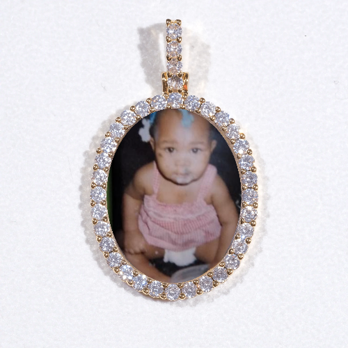 3D Oval Custom Picture Pendant