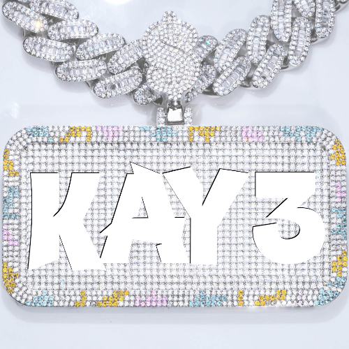 CUSTOM LETTER NECKLACE 3D COLORFUL SQUARE