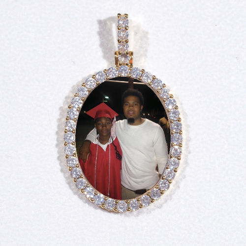 3D Oval Custom Picture Pendant
