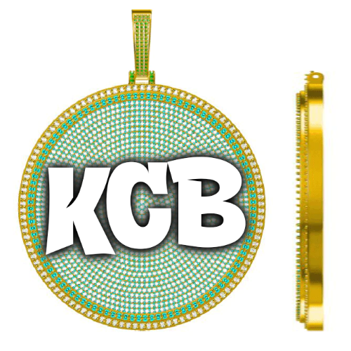 CUSTOM LETTER NECKLACE 3D BIG DISC
