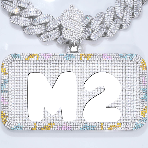 CUSTOM LETTER NECKLACE 3D COLORFUL SQUARE