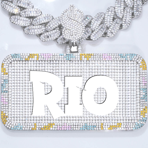 CUSTOM LETTER NECKLACE 3D COLORFUL SQUARE