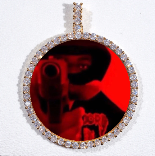 LARGE 3D CIRCLE CUSTOM PICTURE PENDANT