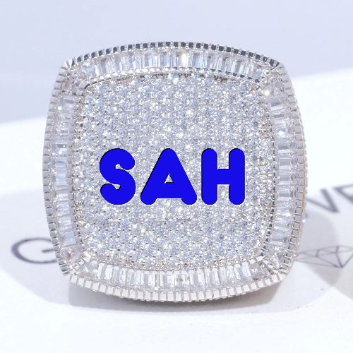CUSTOM LETTER 3D ICED RING