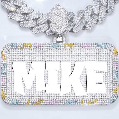 CUSTOM LETTER NECKLACE 3D COLORFUL SQUARE