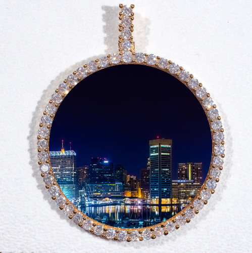 LARGE 3D CIRCLE CUSTOM PICTURE PENDANT