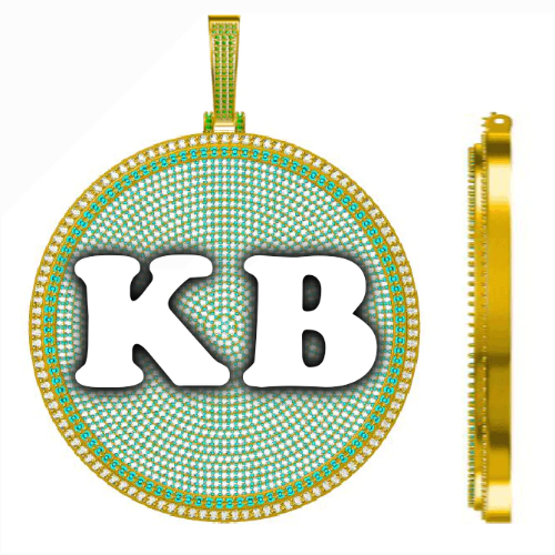 CUSTOM LETTER NECKLACE 3D BIG DISC