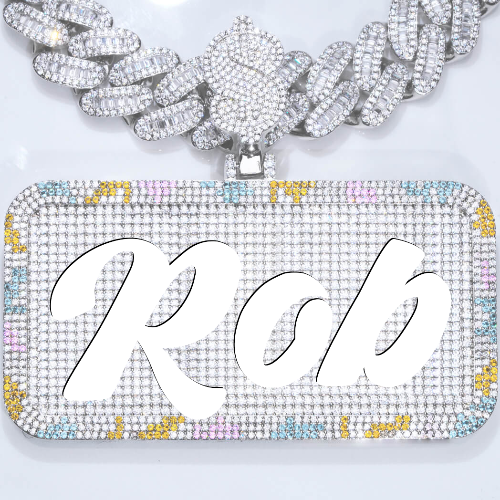 CUSTOM LETTER NECKLACE 3D COLORFUL SQUARE