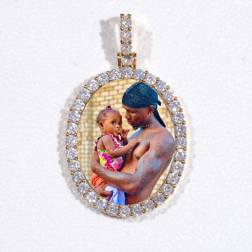 3D Oval Custom Picture Pendant